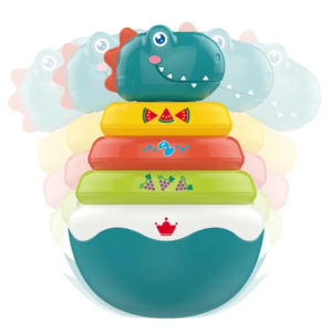 Montessori Early Education Stacking Toy Learning Toy Tummy Time Wobbler Toy Dinosaur Tumbler for Baby