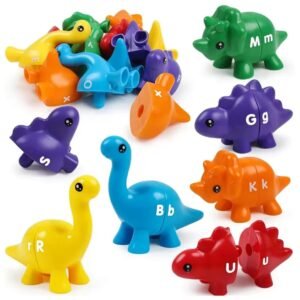 Montessori Educational Snap-n-Learn Matching Alphabet Dinosaurs Fine Motor Skills Learning Game