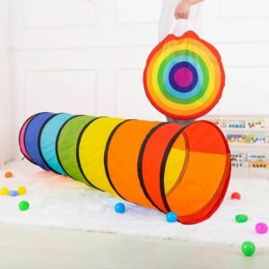 Montessori Colorful Sensory Rainbow Indoor Play Yard One Touch Foldable Pop Up Kids Play Tent Baby Crawling Tunnel